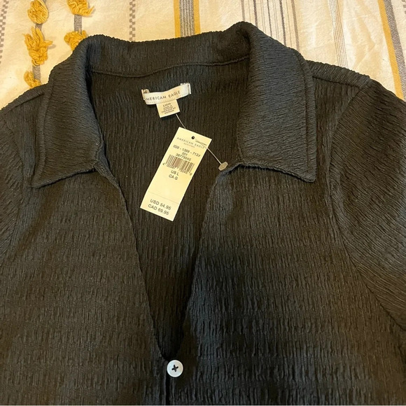 NWT American Eagle Smocked Button Front Polo Mini Dress - Picture 5 of 6